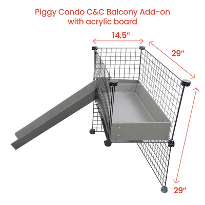 GuineaDad Piggy Condo Balcony Guinea Pig Cage Add-On (C&C)