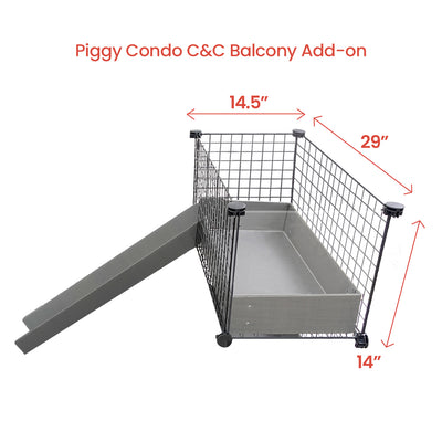 GuineaDad Piggy Condo Balcony Guinea Pig Cage Add-On (C&C)