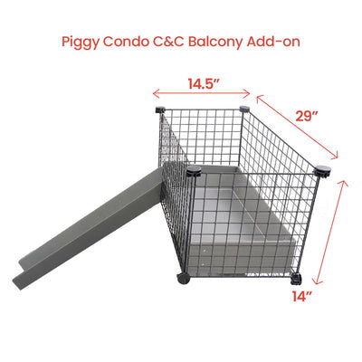 GuineaDad Piggy Condo Balcony Guinea Pig Cage Add-On (C&C)