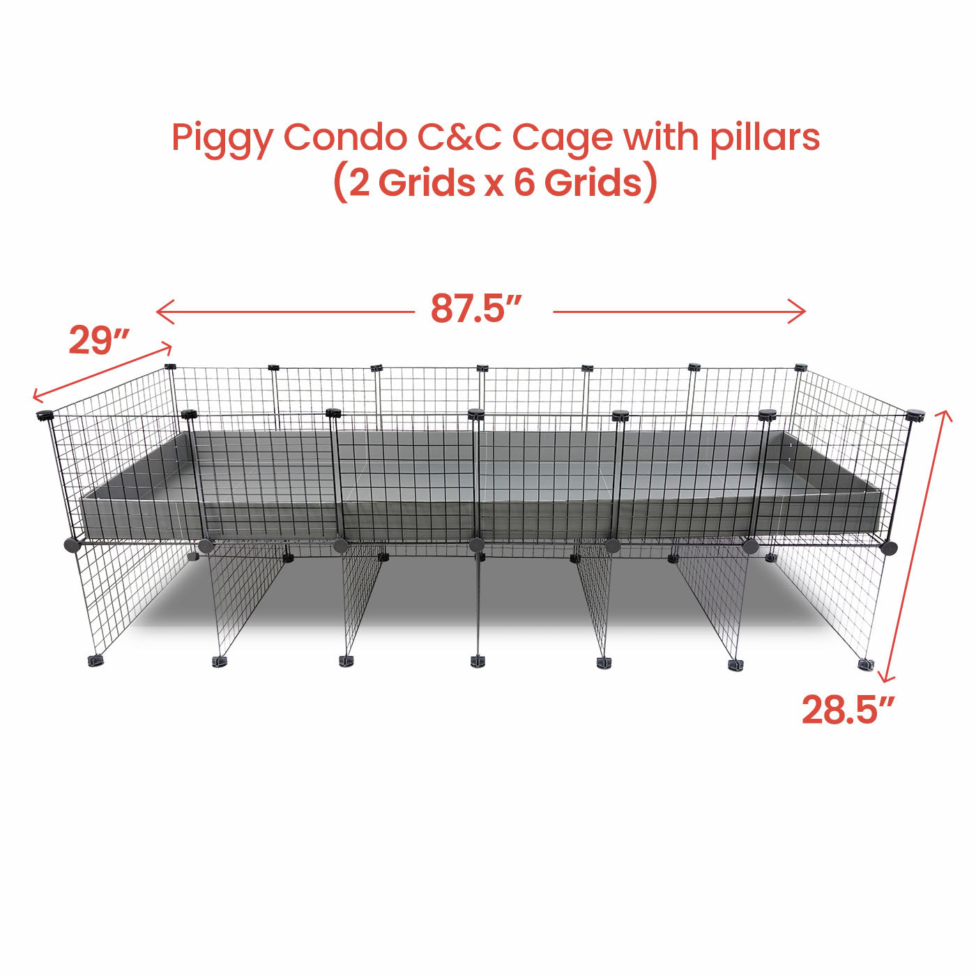 GuineaDad Piggy Condo Guinea Pig Cage with Pillars (C&C)