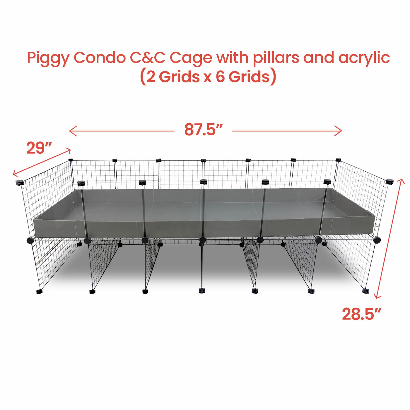 GuineaDad Piggy Condo Guinea Pig Cage with Pillars (C&C)