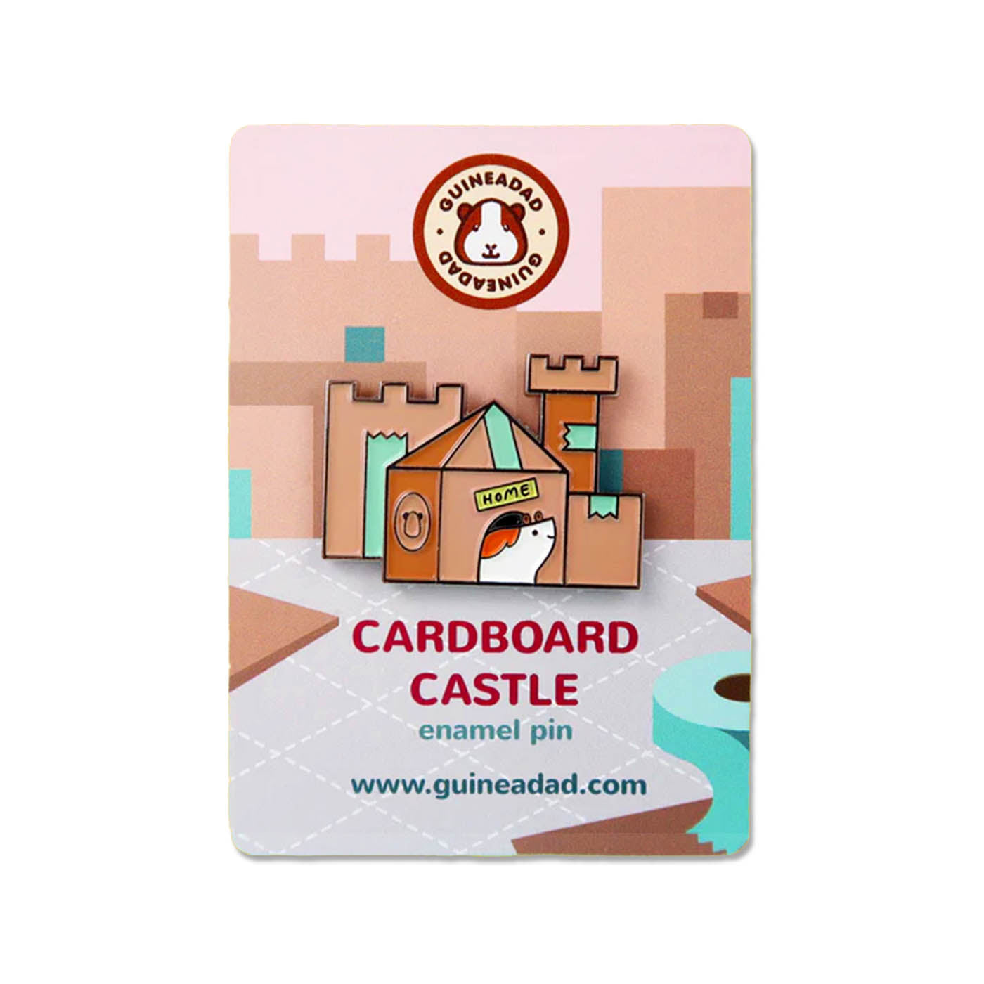 GuineaDad Cardboard Castle Enamel Pin