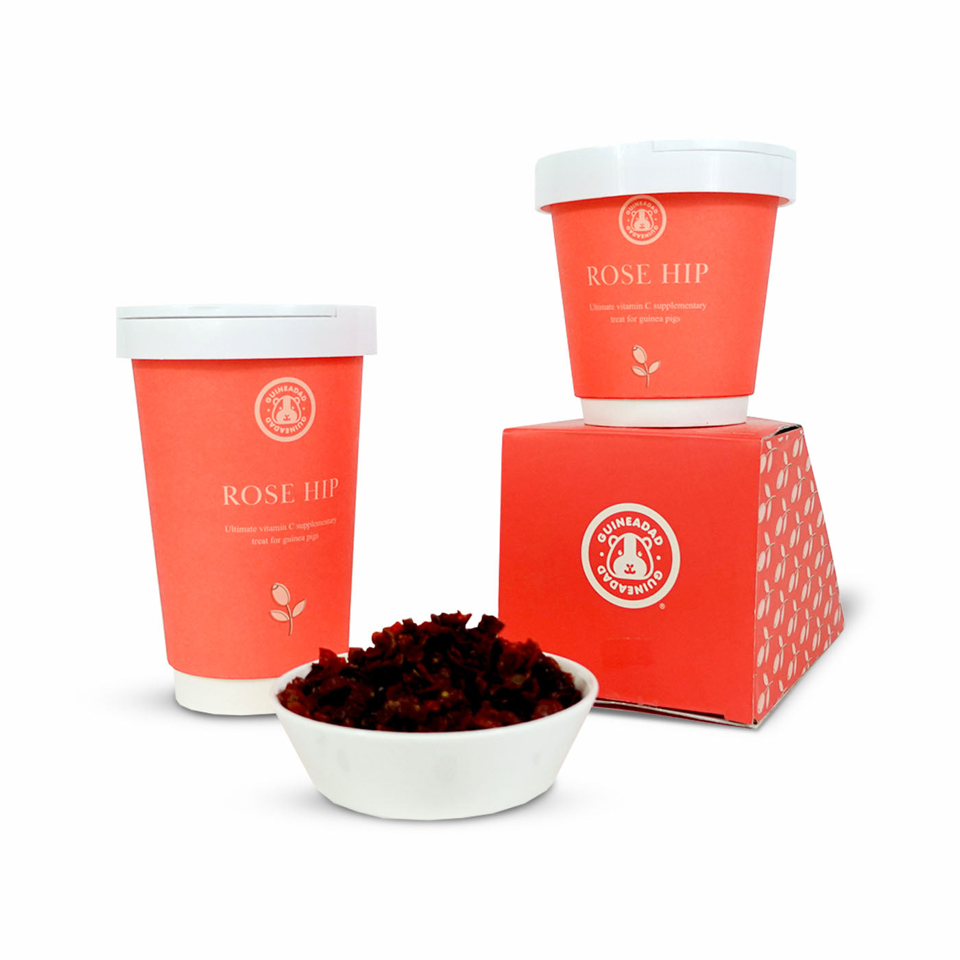 Image showcasing GuineaDad Rose Hip Treat Cups (100% All Natural)