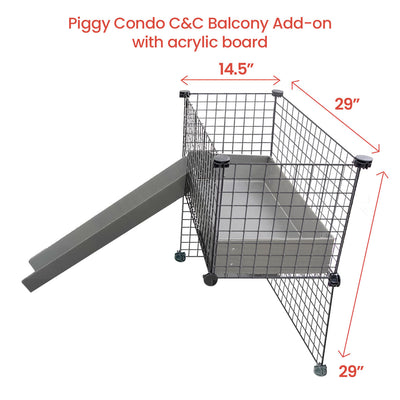 GuineaDad Piggy Condo Balcony Guinea Pig Cage Add-On (C&C)