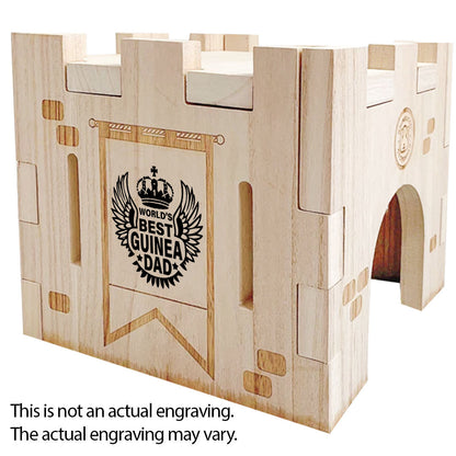 GuineaDad Wooden Castle Hidey For Guinea Pigs