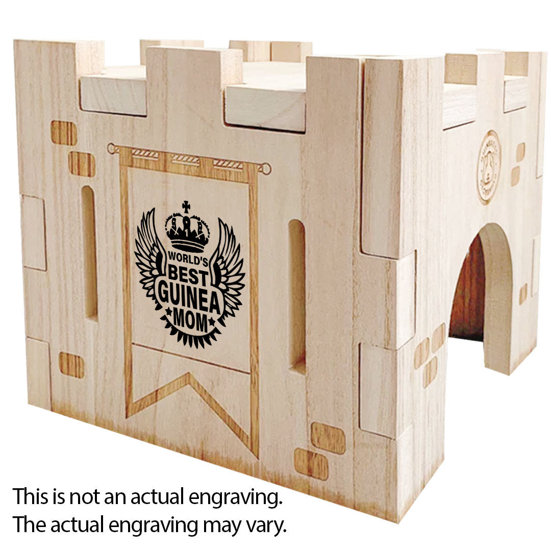 GuineaDad Wooden Castle Hidey For Guinea Pigs