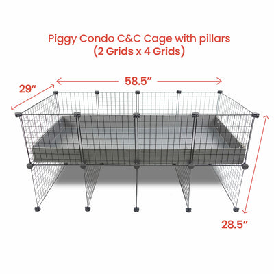 GuineaDad Piggy Condo Guinea Pig Cage with Pillars (C&C)