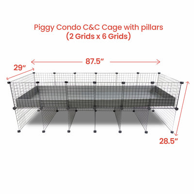 GuineaDad Piggy Condo Guinea Pig Cage with Pillars (C&C)