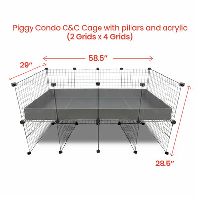 GuineaDad Piggy Condo Guinea Pig Cage with Pillars (C&C)