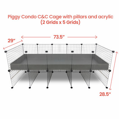 GuineaDad Piggy Condo Guinea Pig Cage with Pillars (C&C)