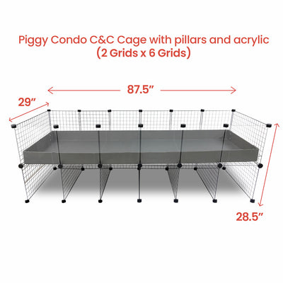 GuineaDad Piggy Condo Guinea Pig Cage with Pillars (C&C)
