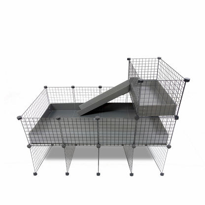 GuineaDad Piggy Condo Guinea Pig with Pillars, Balcony, and Ramp (C&C)