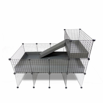 GuineaDad Piggy Condo Guinea Pig with Pillars, Balcony, and Ramp (C&C)