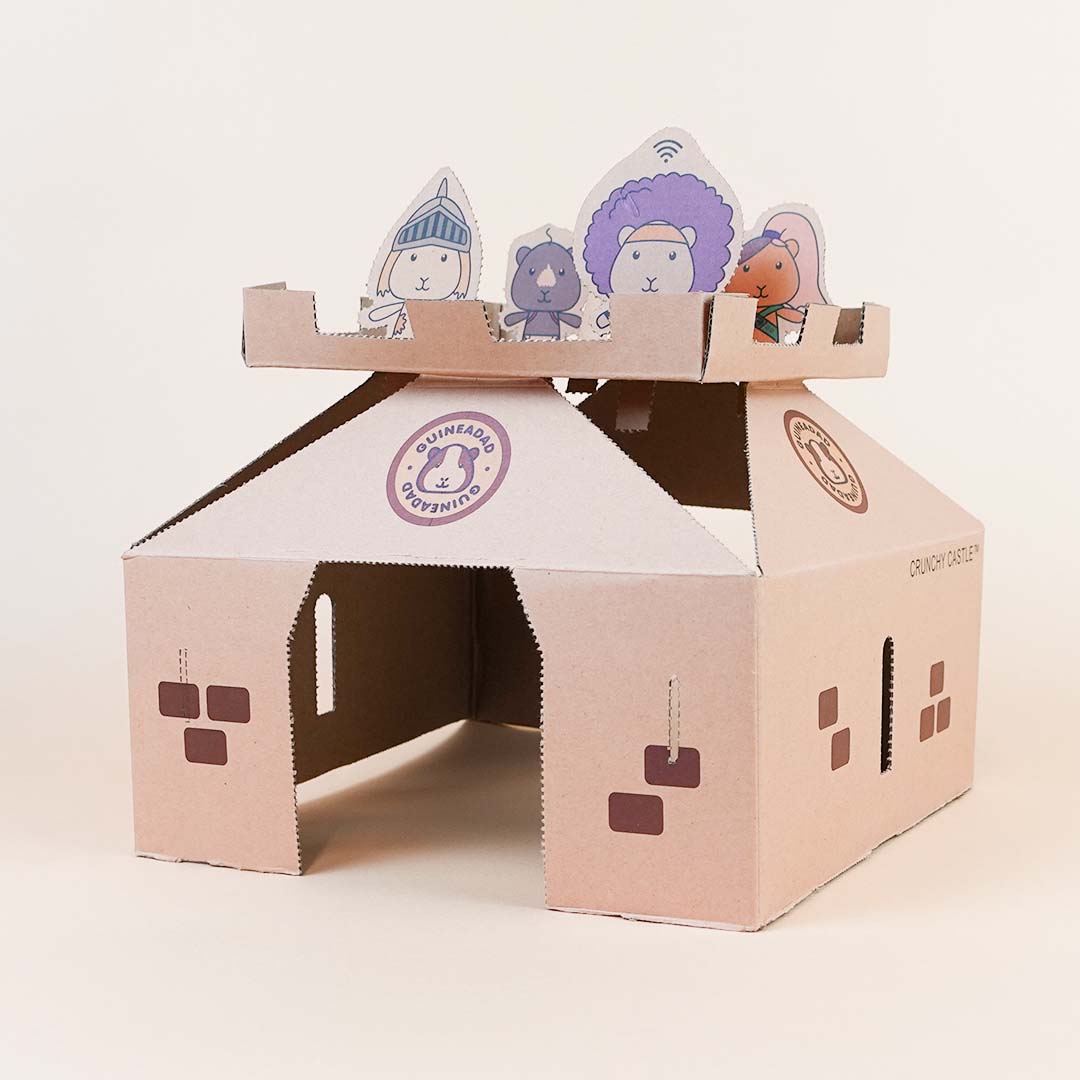 Crunchy Castle made out of GuineaDad Queen's Castle package box