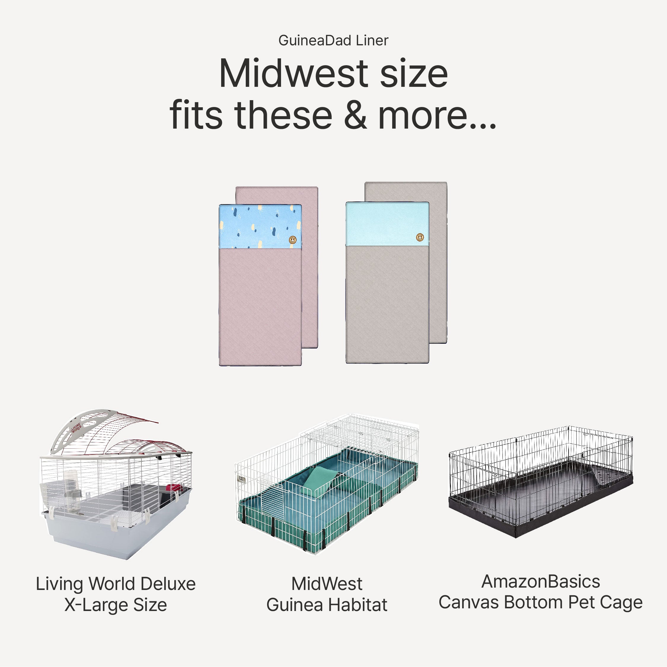 GuineaDad Liners - #1 Guinea Pig Fleece Cage Liner Bedding | GuineaDad